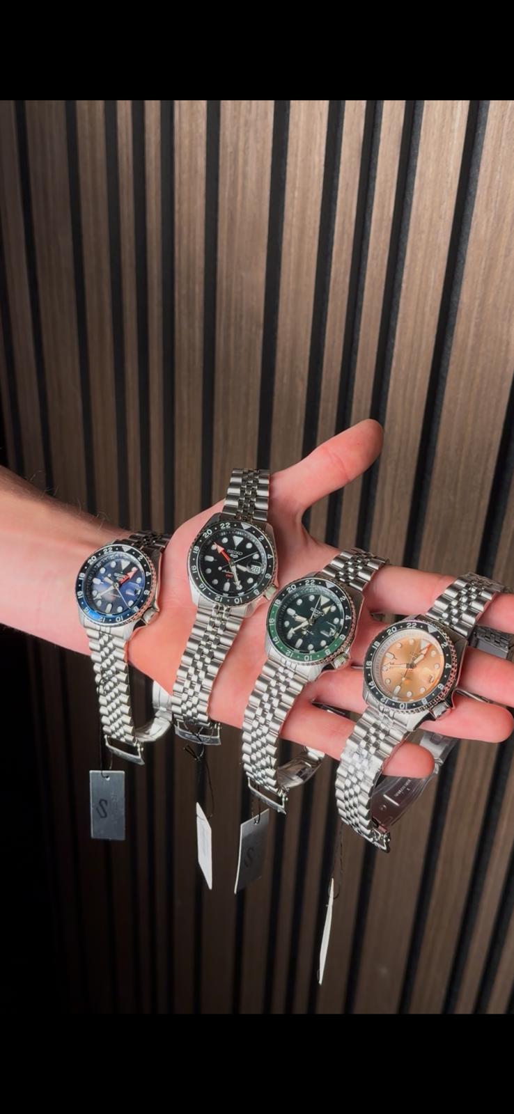 Seiko watches in hand